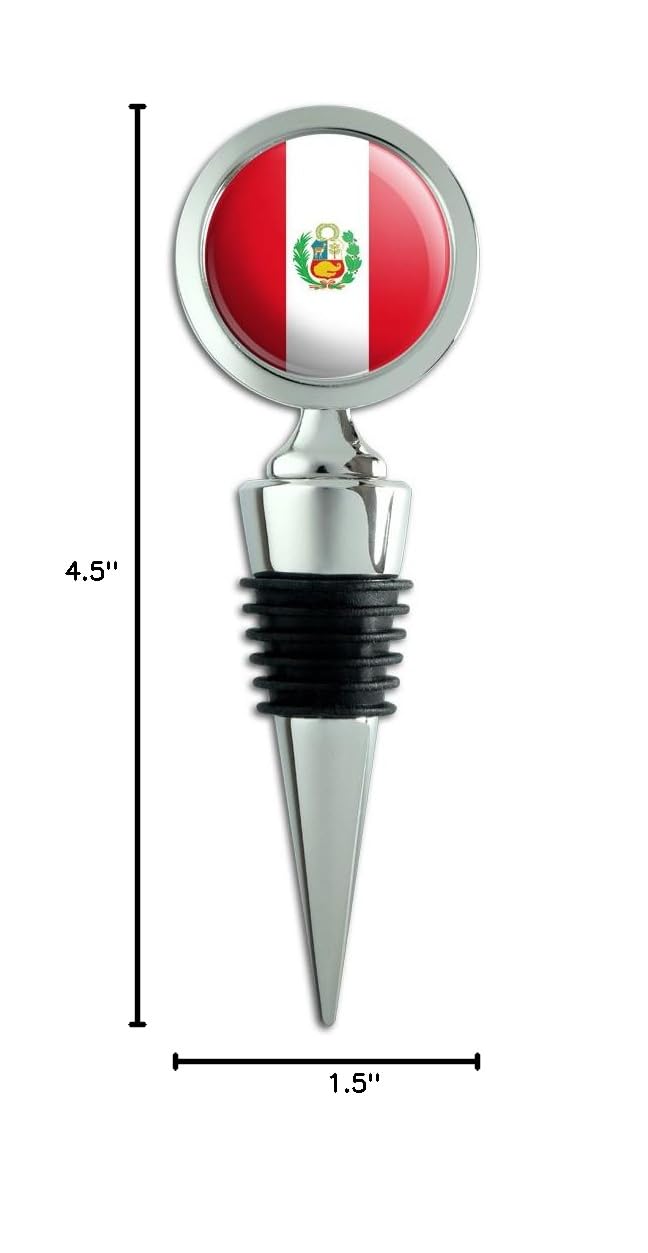 Peru National Flag Wine Bottle Stopper with Seal - Perfect for Wine Lovers, Home Bars, and Patriotic Gifts
