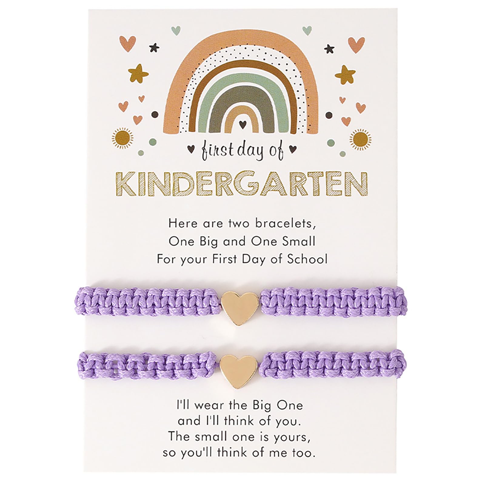 First Day of Kindergarten Bracelets for Mom and Daughter - Adjustable Matching Heart Wish Bracelets - Back to School Gift for Pre-K & Elementary Students - Perfect for First Day Photos, Teacher Appreciation & Milestone Celebrations