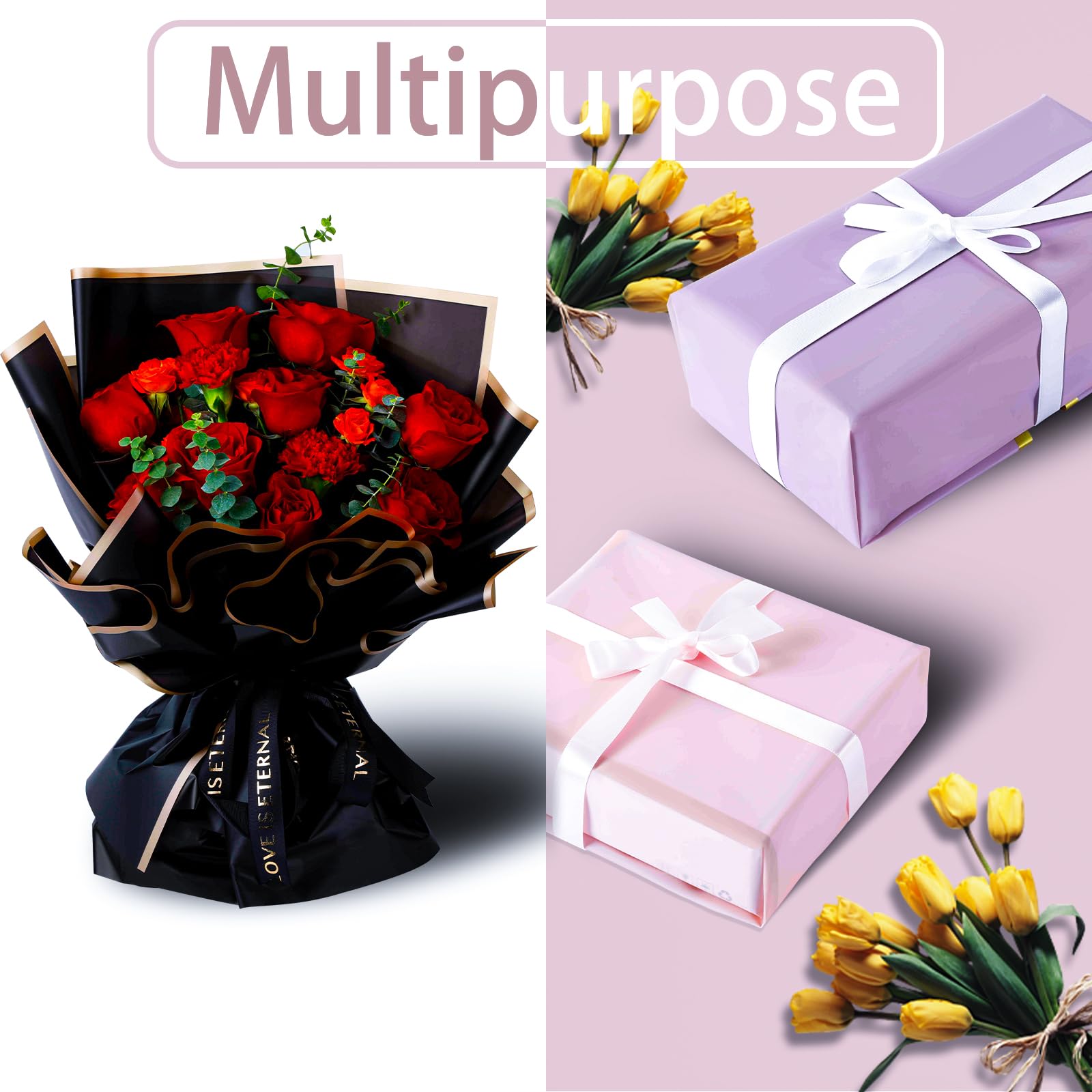 Premium Waterproof Floral Wrapping Paper - 15 Sheets Bouquet Wrap for Fresh Flowers | Korean Style Gift Wrapping Paper | Ideal for Florists, Wedding Bouquets, and DIY Flower Arrangements