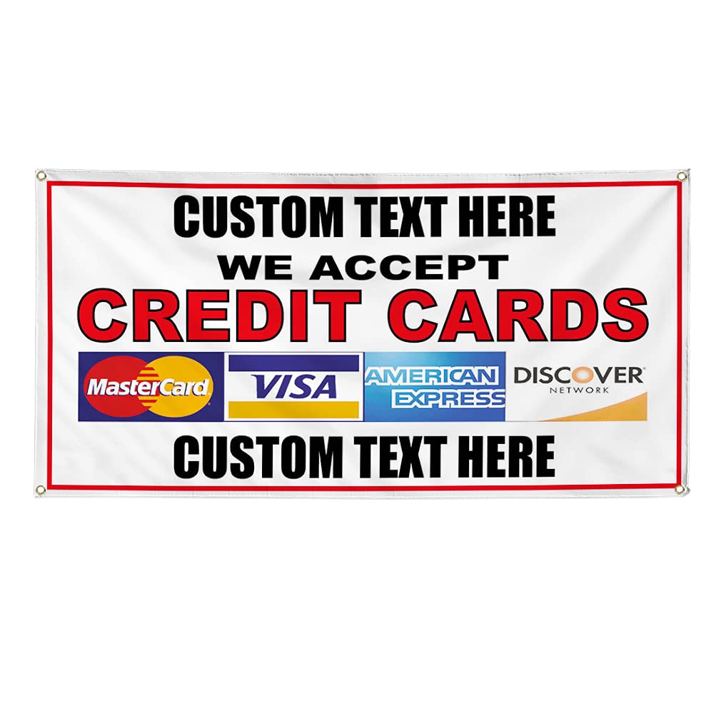 Custom Vinyl Banner 48x96 Inches - Weatherproof Outdoor Sign with 8 Grommets for Restaurants, Cafes & Bars | Personalized Text | Multiple Sizes Available | Credit Cards Accepted | Perfect for Yard Signs, Business Advertising & Event Decorations