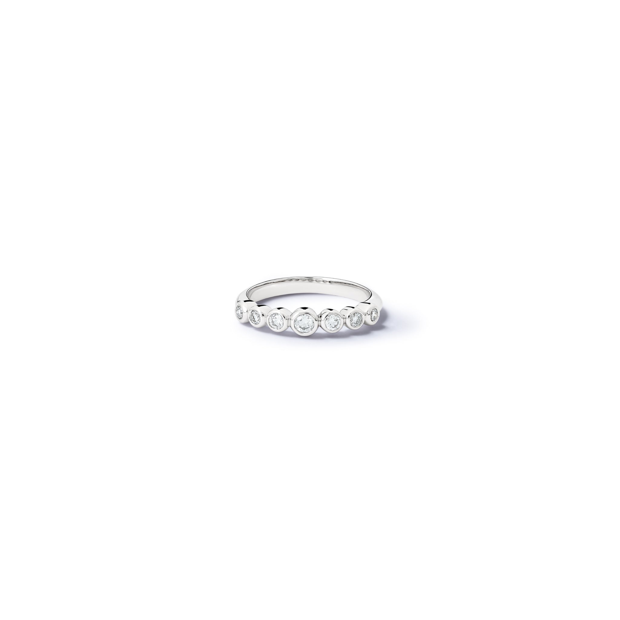 Lorena Half Eternity Ring 18K White Gold Diamond Wedding Band - Perfect for Anniversaries, Engagements & Special Occasions