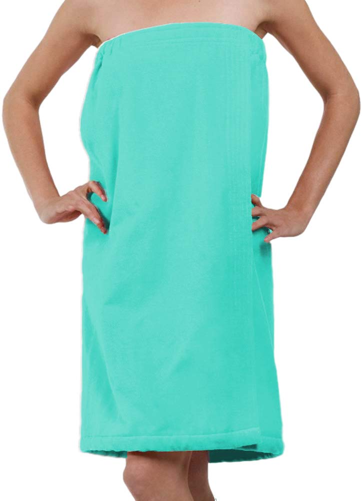 Soft & Absorbent Women's Spa Wrap Bath Towel - 100% Cotton Turkish Towel Wrap in Turquoise, One Size - Perfect for Beach, Pool, Sauna & Relaxing at Home