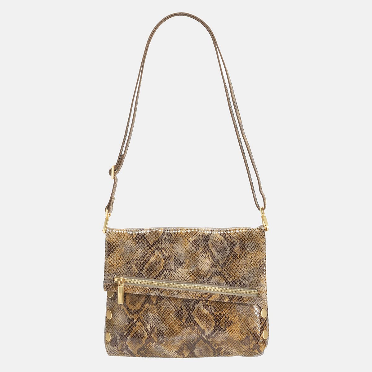Hammitt VIP Medium Limestone Snake Strap Leather Crossbody Bag with Box Studs - Stylish Women's Purse for Work, Travel & Everyday Use