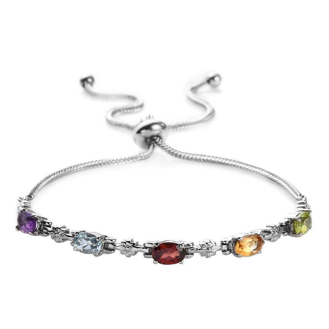 Birthstone Bracelets for Women - Adjustable Charm Bolo Bracelet with Gemstones | Perfect for Engagement, Anniversary, Wedding Promise & Birthday Gifts | Ideal for Everyday Wear, Special Occasions & Thoughtful Present Giving