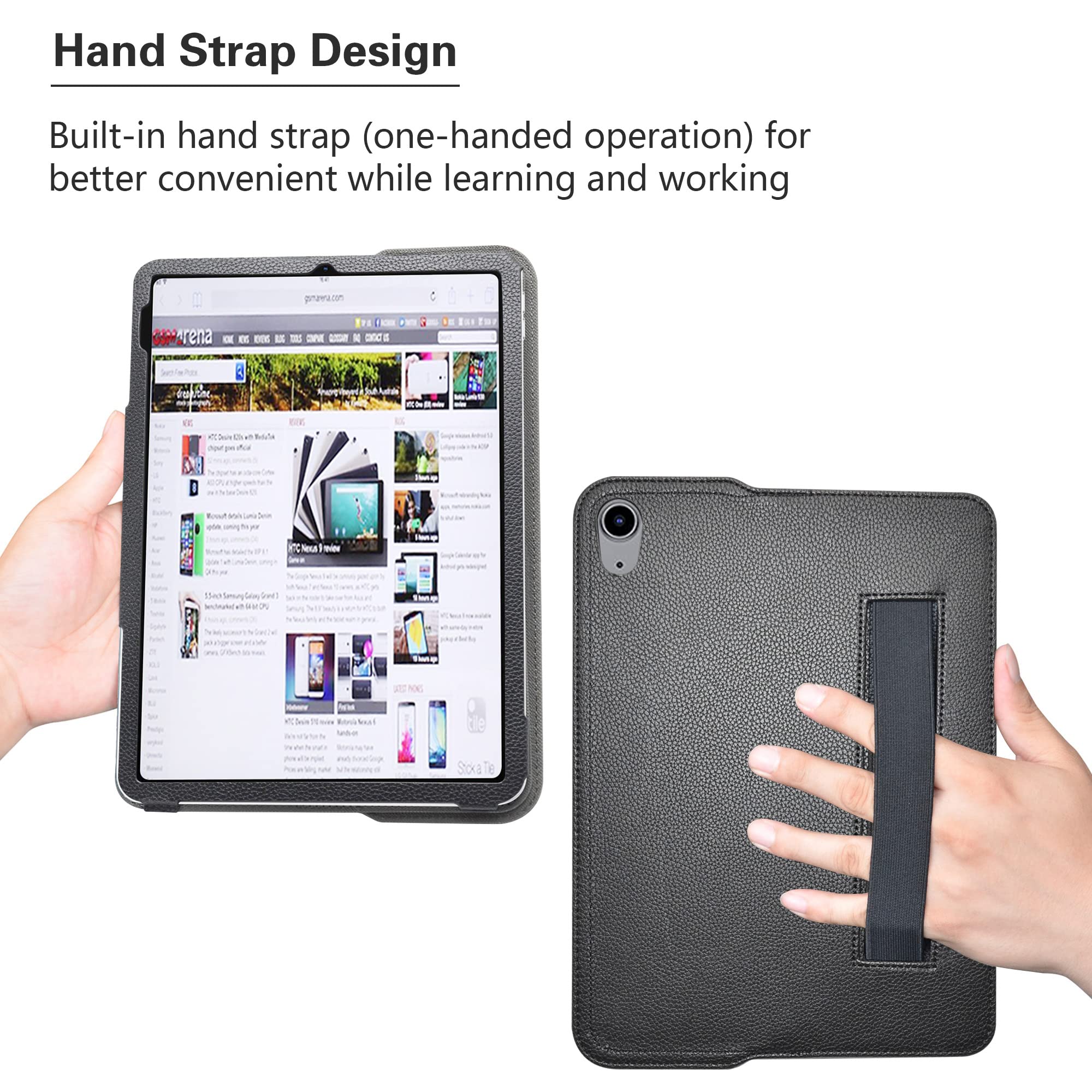 Premium Detachable Folio Case for iPad Air 10.9 Inch (4th/5th Gen 2020/2022) - Multi-Angle Stand, Auto Sleep/Wake, Storage Pocket - Perfect for Work, Study & Travel - Black