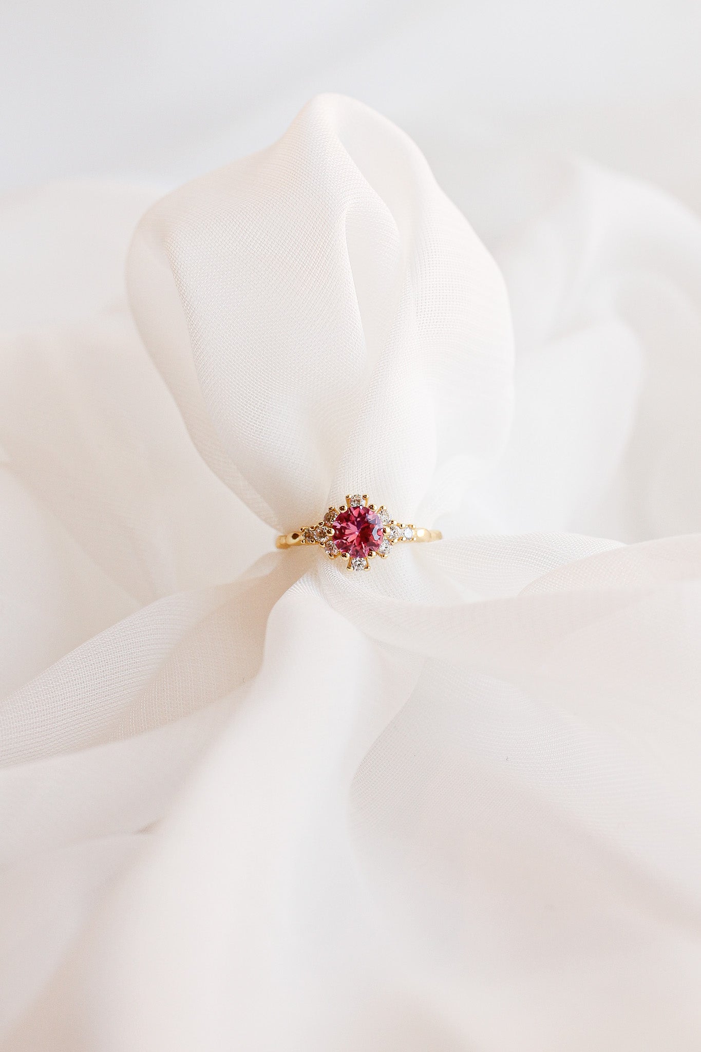Pink Sapphire Calliope Ring | Elegant Sterling Silver Jewelry for Women | Perfect for Weddings, Anniversaries & Special Occasions