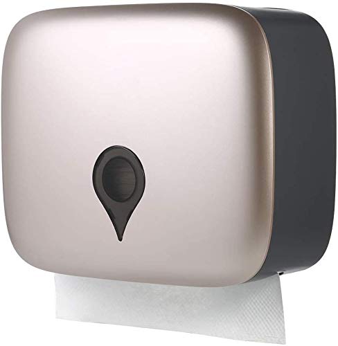 Wall Mounted C-Fold Hand Towel Dispenser & Toilet Paper Holder - Waterproof Stainless Steel Tissue Dispenser for Home, Hotel & Restaurant Use - Champagne Gold (Ideal for Bathrooms, Kitchens & Food Service Areas)