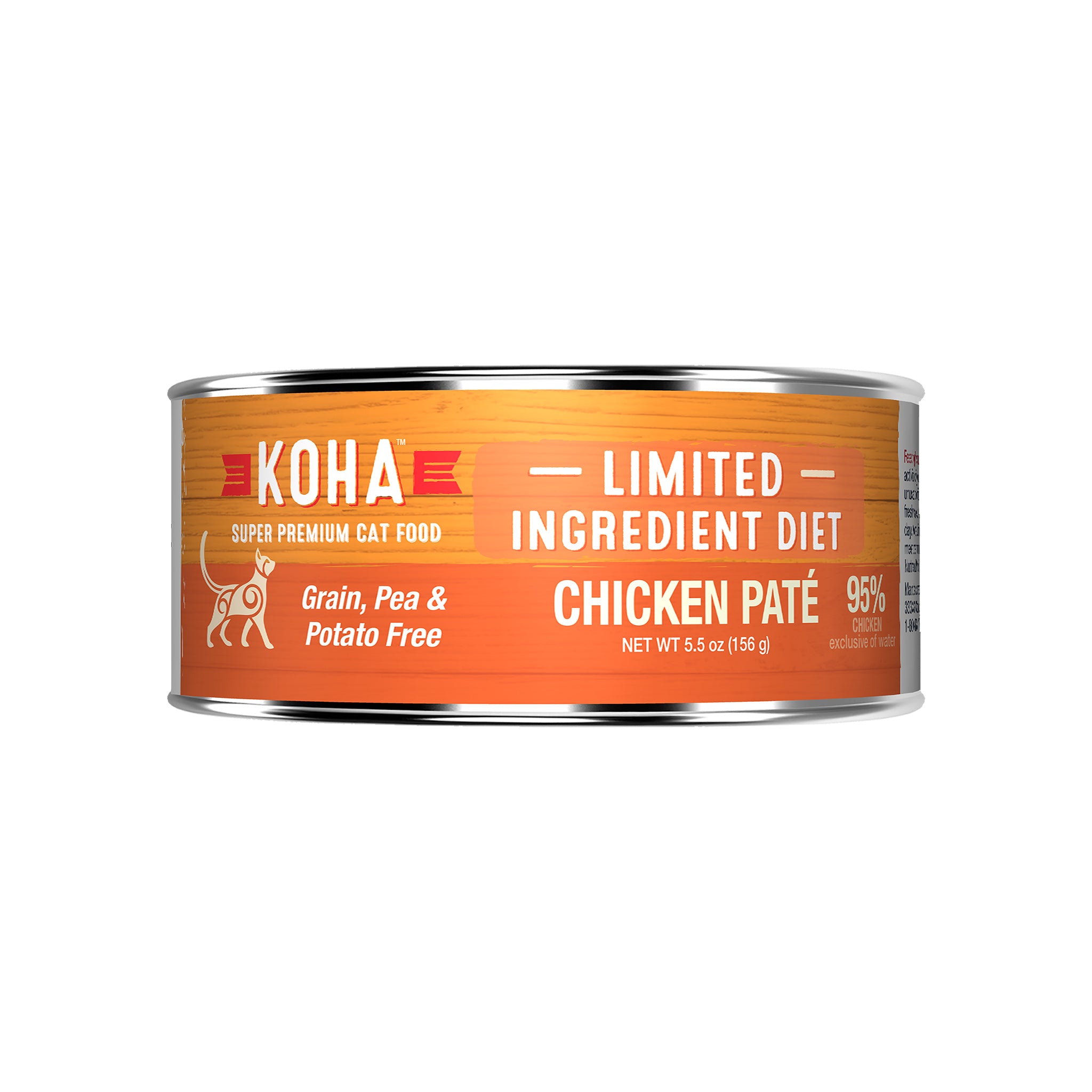 Premium Koha 96% LID Chicken Pate Grain-Free Wet Cat Food - Limited Ingredient Diet for Sensitive Stomachs - Perfect for Indoor Cats & Kittens with Food Allergies