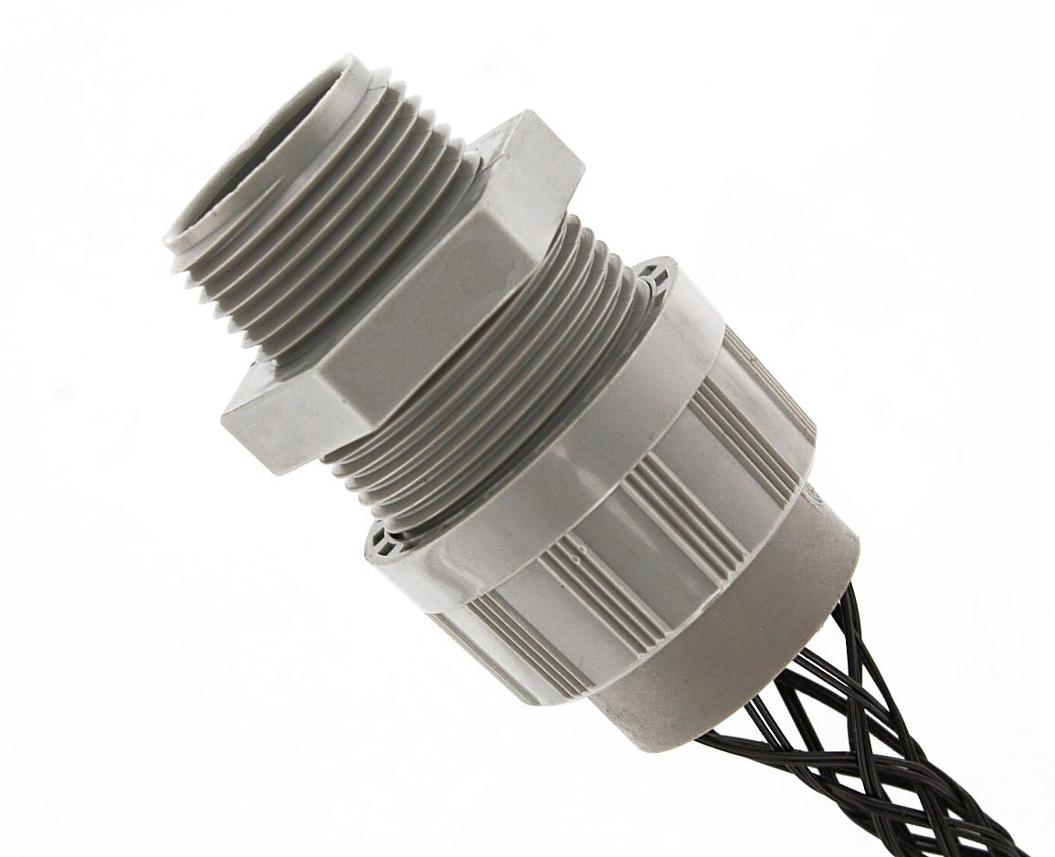 Leviton L7568 Strain Relief Cord Connector, Nylon Seal, Fits 0.437-0.562 Inch Cords - Secure Electrical Wiring for Outdoor Lights, Pumps & Power Tools