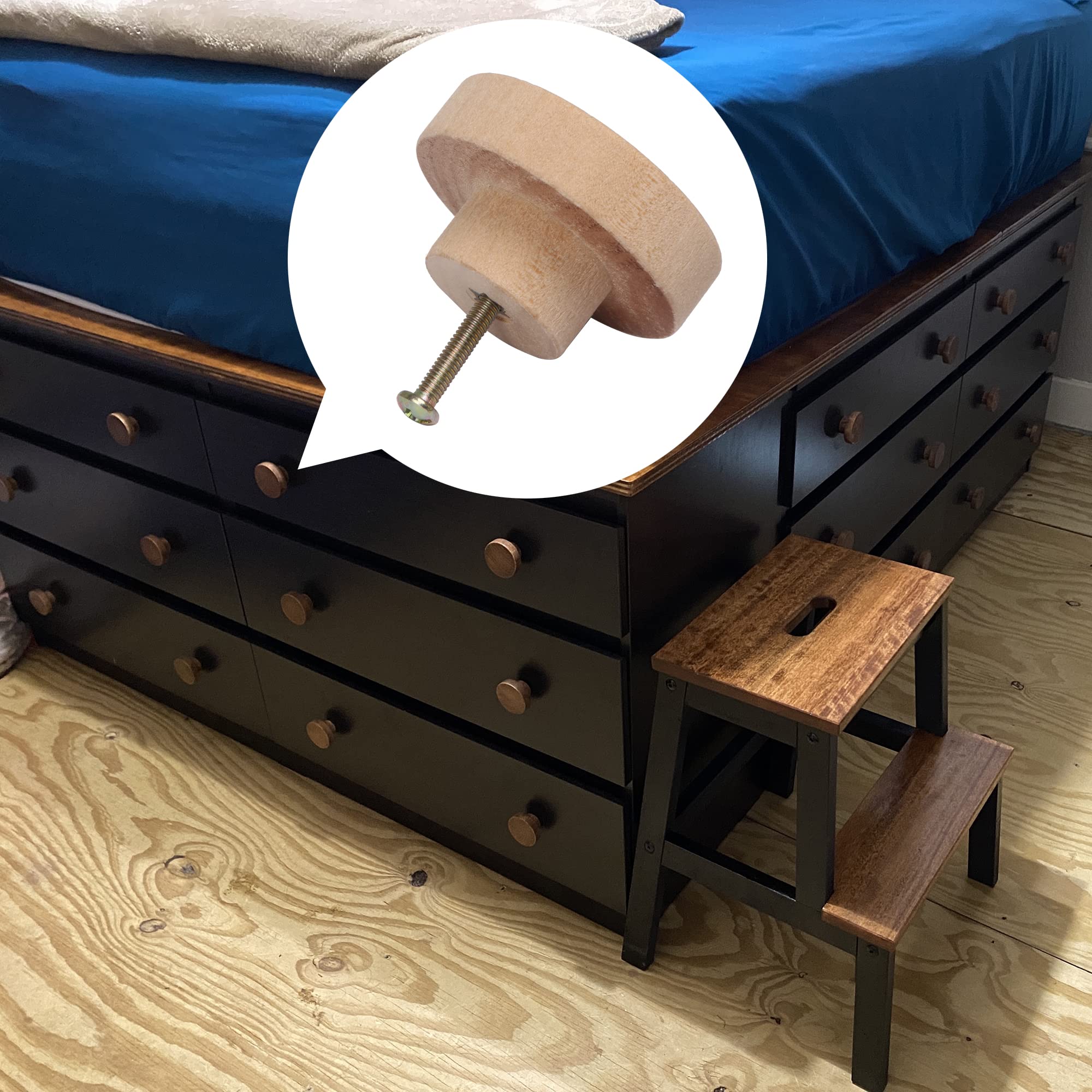 10PCS Unfinished Wooden Drawer Knobs - 50mmx25mm Round Cabinet Handles for Furniture, Dressers & DIY Projects - Perfect for Home Decor & Cabinet Upgrades