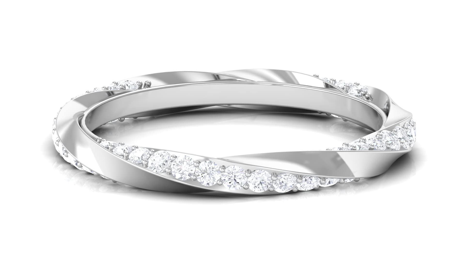 1 CT Moissanite Gold Eternity Ring for Women - 14K Solid Gold Twisted Band Wedding Ring, Anniversary Gift, Promise Ring - Perfect for Bridal, Engagement & Special Occasions