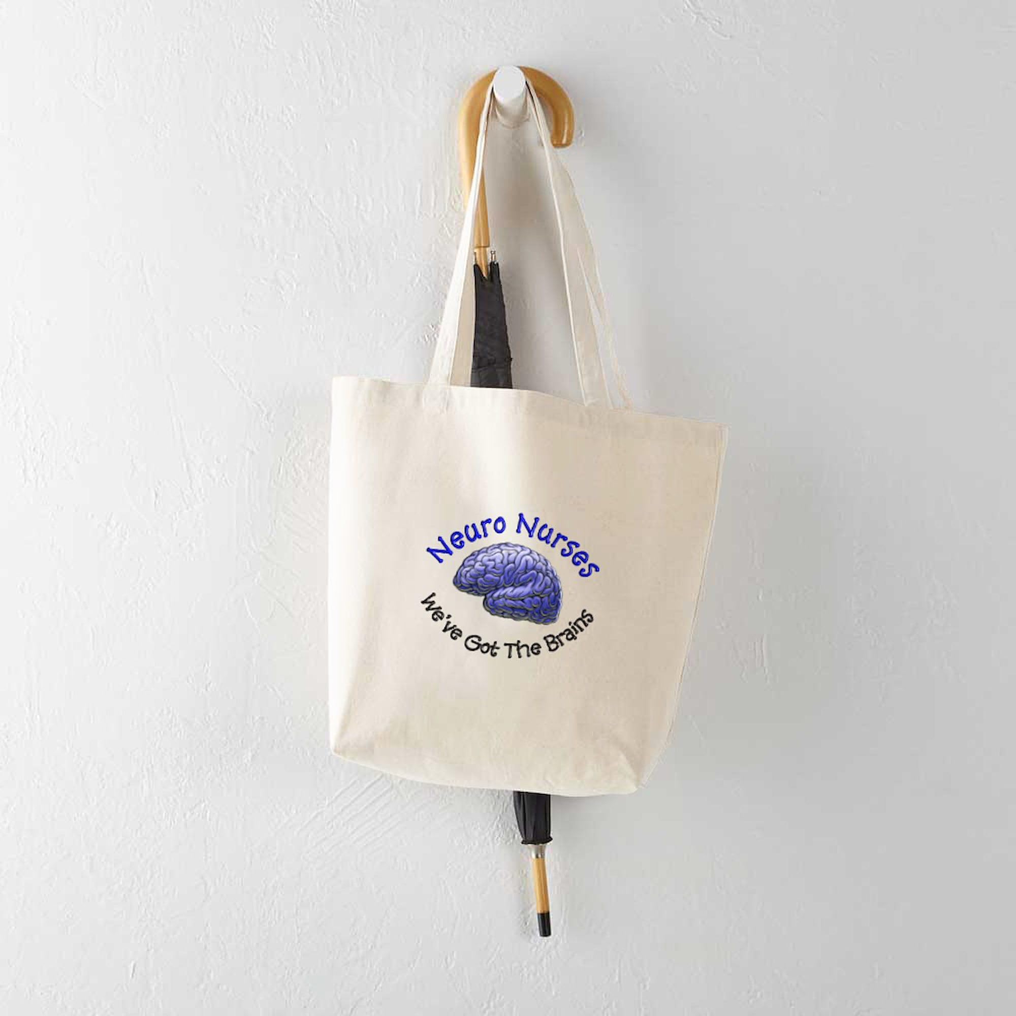 Neuro Nurse Tote Bag - Natural Canvas Reusable Shopping Bag for Medical Professionals | Perfect for Work, Groceries & Everyday Use