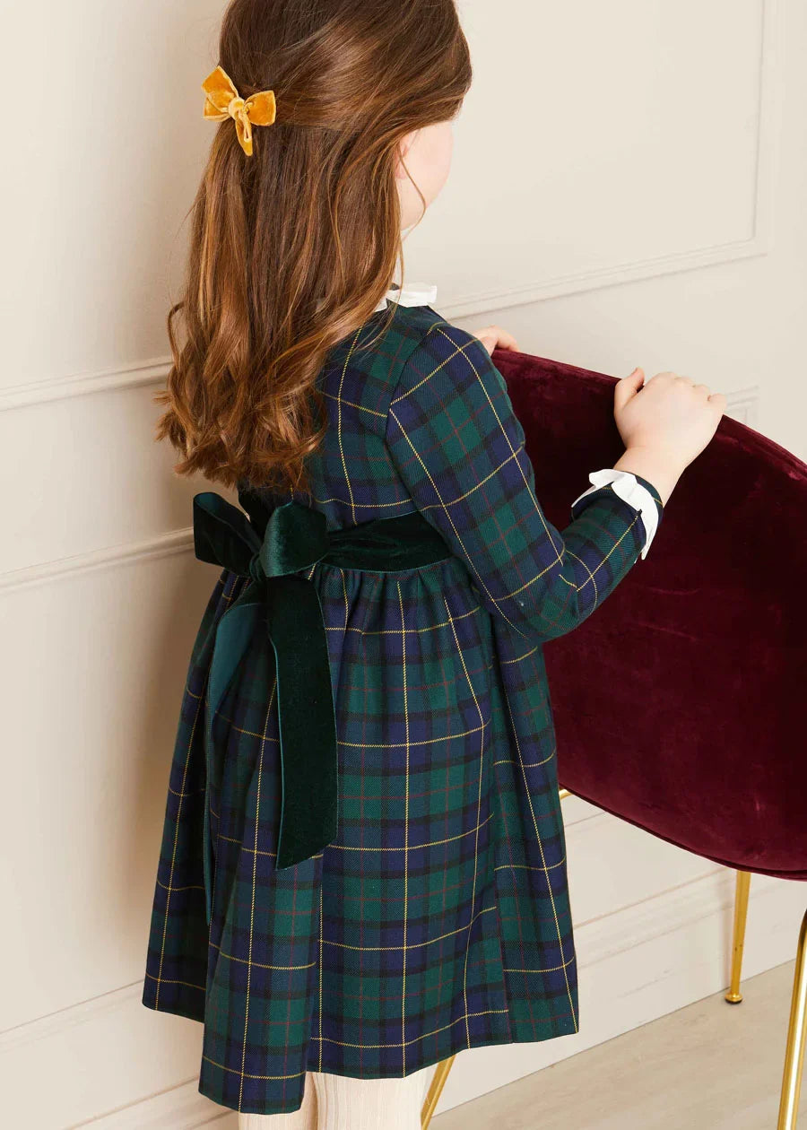 Windsor Tartan Dress for Girls - Classic Plaid A-Line Dress with Bow Detail | Perfect for School, Parties, and Holiday Outfits