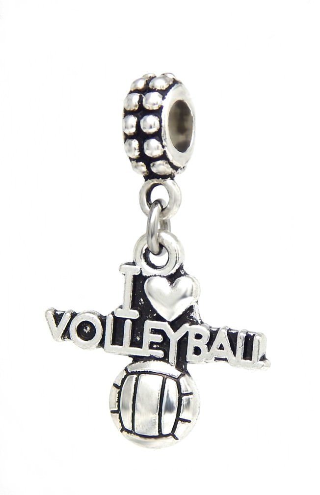 Volleyball Charm Bead for Bracelets - Dangle 