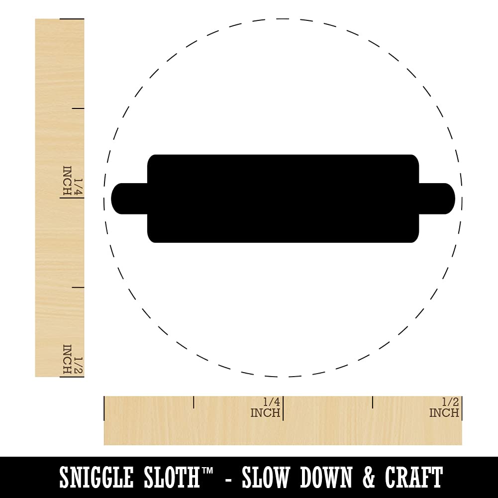 Mini Self-Inking Rubber Stamp with Blue Ink - 1/2 Inch Rolling Pin Stamp for Baking, Crafting, Planners & DIY Projects - Perfect for Cookie Decorating, Scrapbooking & Journaling