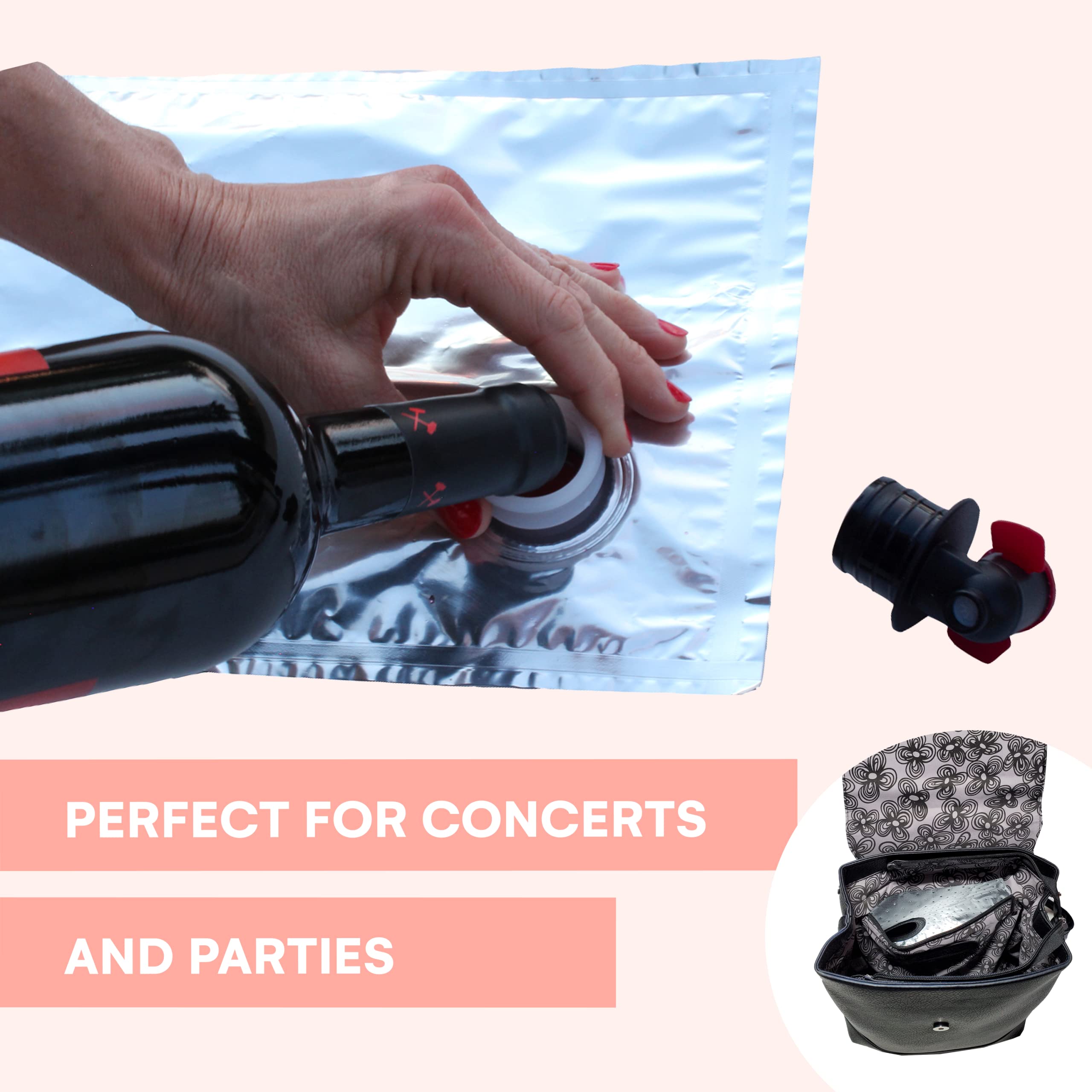 PortoVino Tokyo Insulated Wine Backpack - Stylish Hidden Spout Design Holds 2 Bottles, Perfect for Travel, Concerts & Bachelorette Parties | Great Wine Gift for Women & Wine Lovers | Use for Picnics, Hiking & Outdoor Adventures