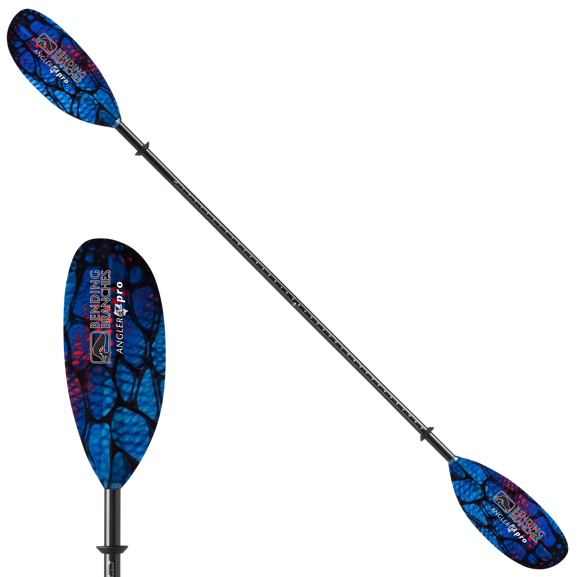 Bending Branches Angler Pro Fiberglass 2-Piece Kayak Paddle - Lightweight Straight Shaft Fishing Paddle for Kayaking, Canoeing & Outdoor Water Sports