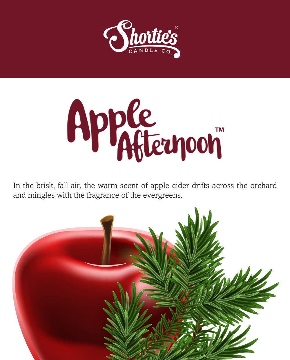 Apple Afternoon Scented Soy Votive Candles - Natural Fragrance Oil, 6-Pack Dark Red Votive Candle Refills - Fruit & Berry Collection for Home Decor, Relaxation & Aromatherapy
