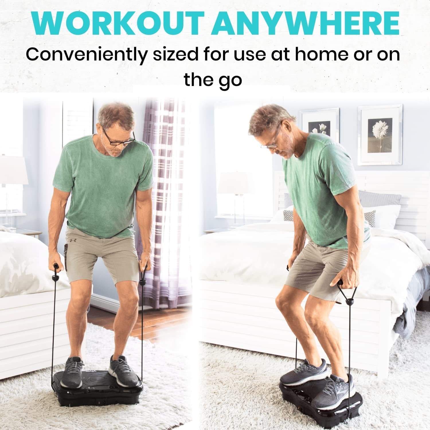 Vive Vibration Plate Exercise Machine with Resistance Bands - Full Body Workout Platform for Lymphatic Drainage, Muscle Toning, Weight Loss & Recovery - Perfect for Home Gym, Fitness & Wellness Routines
