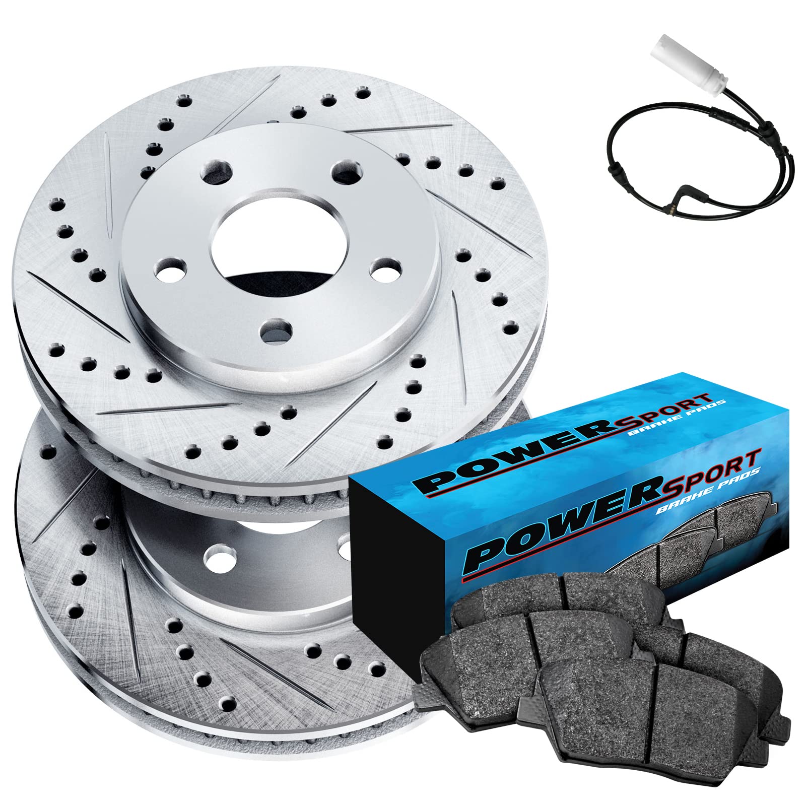PowerSport Front Brake Kit for 2013 BMW 328i xDrive - Ceramic Brake Pads & Rotors | High-Performance Braking System | Perfect for Daily Commuting & Sport Driving