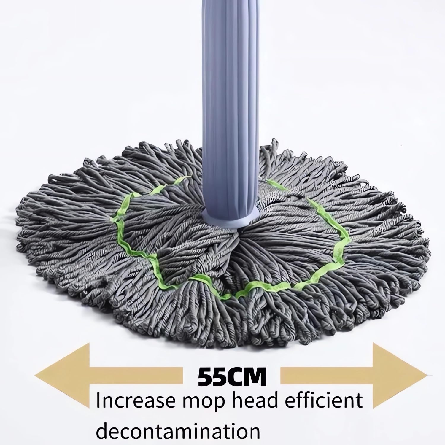 2 in 1 Spin Mop and Bucket System with Wringer - 360 Degree Rotating Microfiber Floor Mop for Wet & Dry Cleaning - Perfect for Bathroom, Kitchen, Tile, Hardwood Floors and Wall Cleaning (Green)