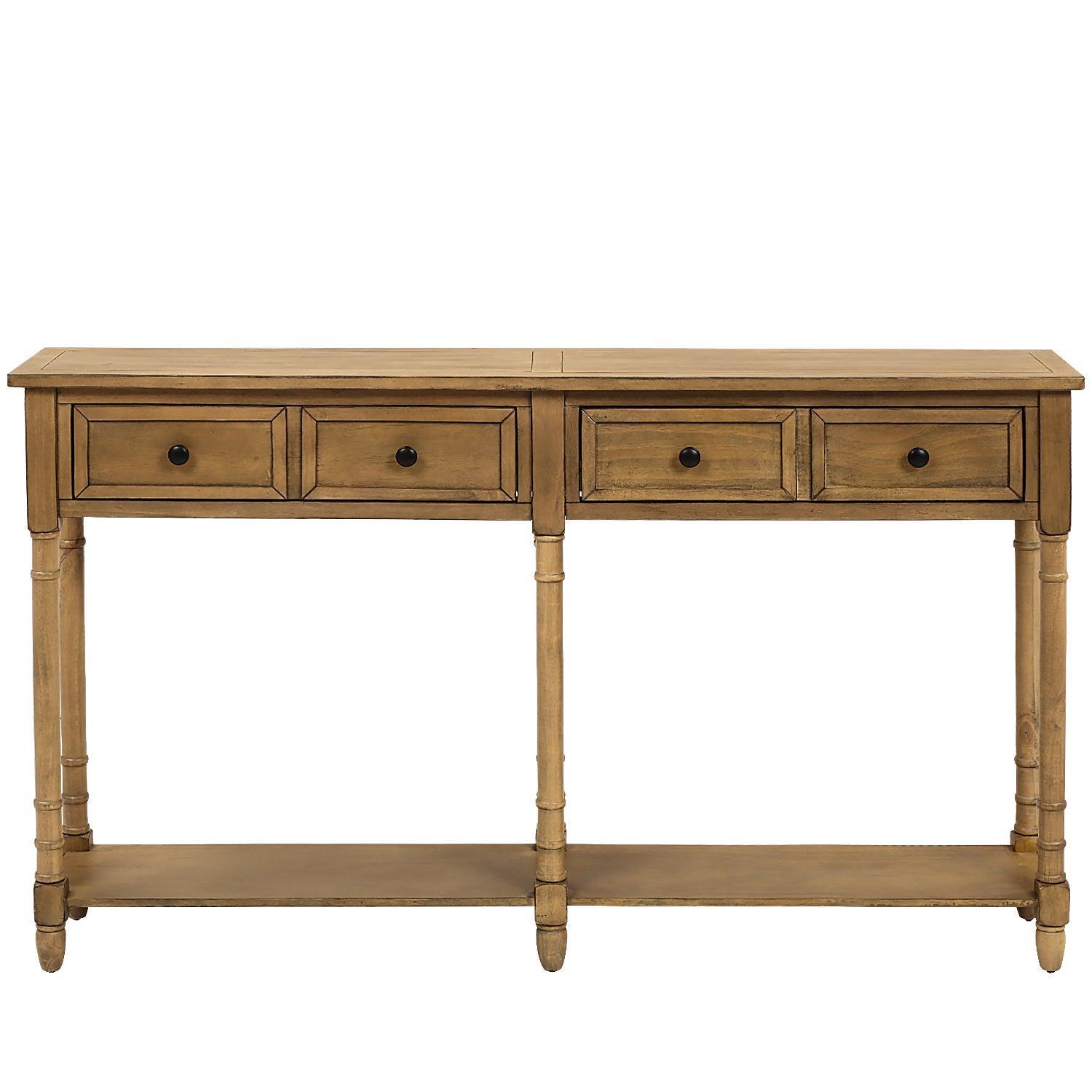 Modern Console Table with 2 Storage Drawers & Bottom Shelf - Easy Assembly Sofa Table for Living Room, Entryway, Hallway - Perfect Behind Couch, Under TV or as Entry Table Decor