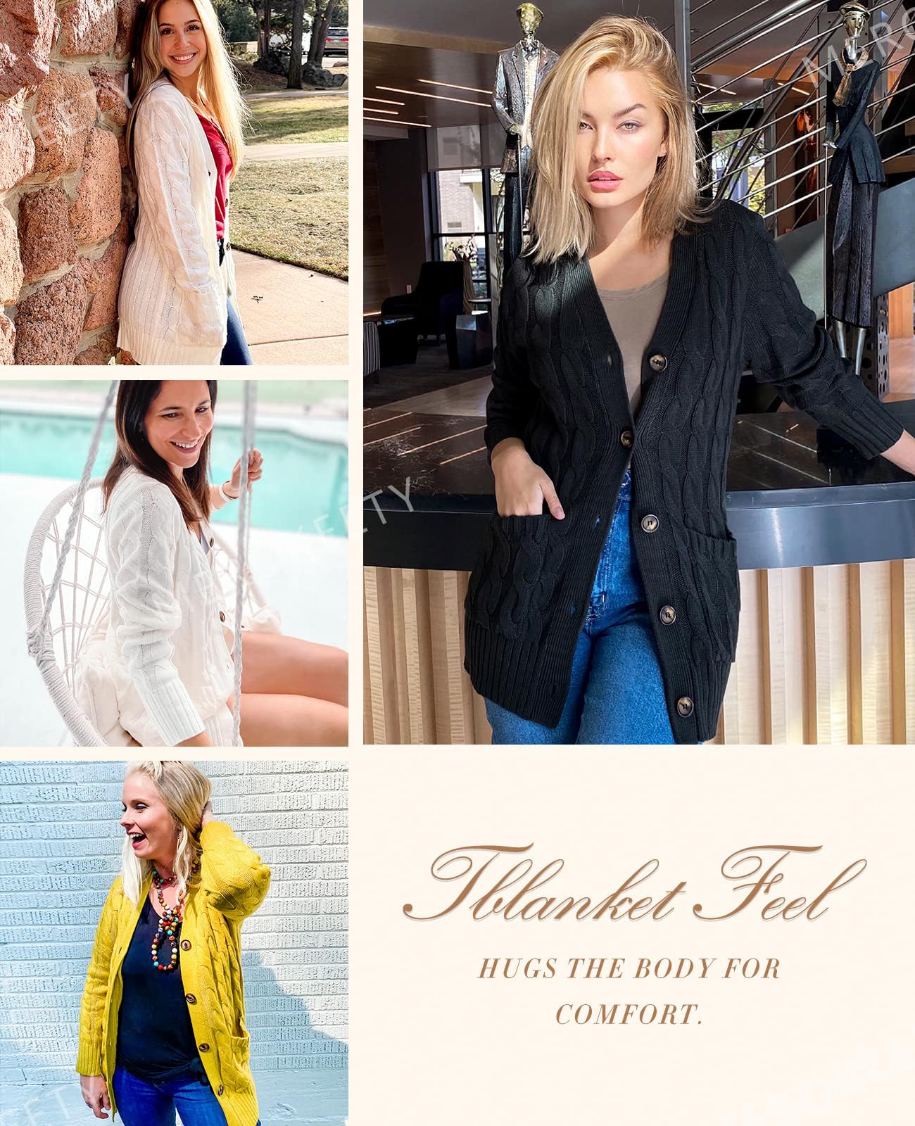 MEROKEETY Women's 2025 Fall Long Sleeve Cable Knit Sweater Cardigan - Open Front Button Loose Fit Outerwear for Work, Date & Casual Outfits