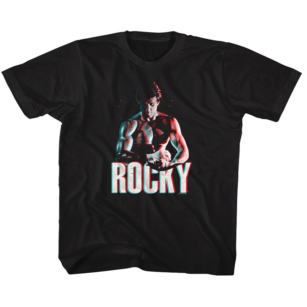 Rocky Drama Sports Movie Strong Muscles Black Youth T-Shirt - Gym Workout & Streetwear Fashion Tee for Men