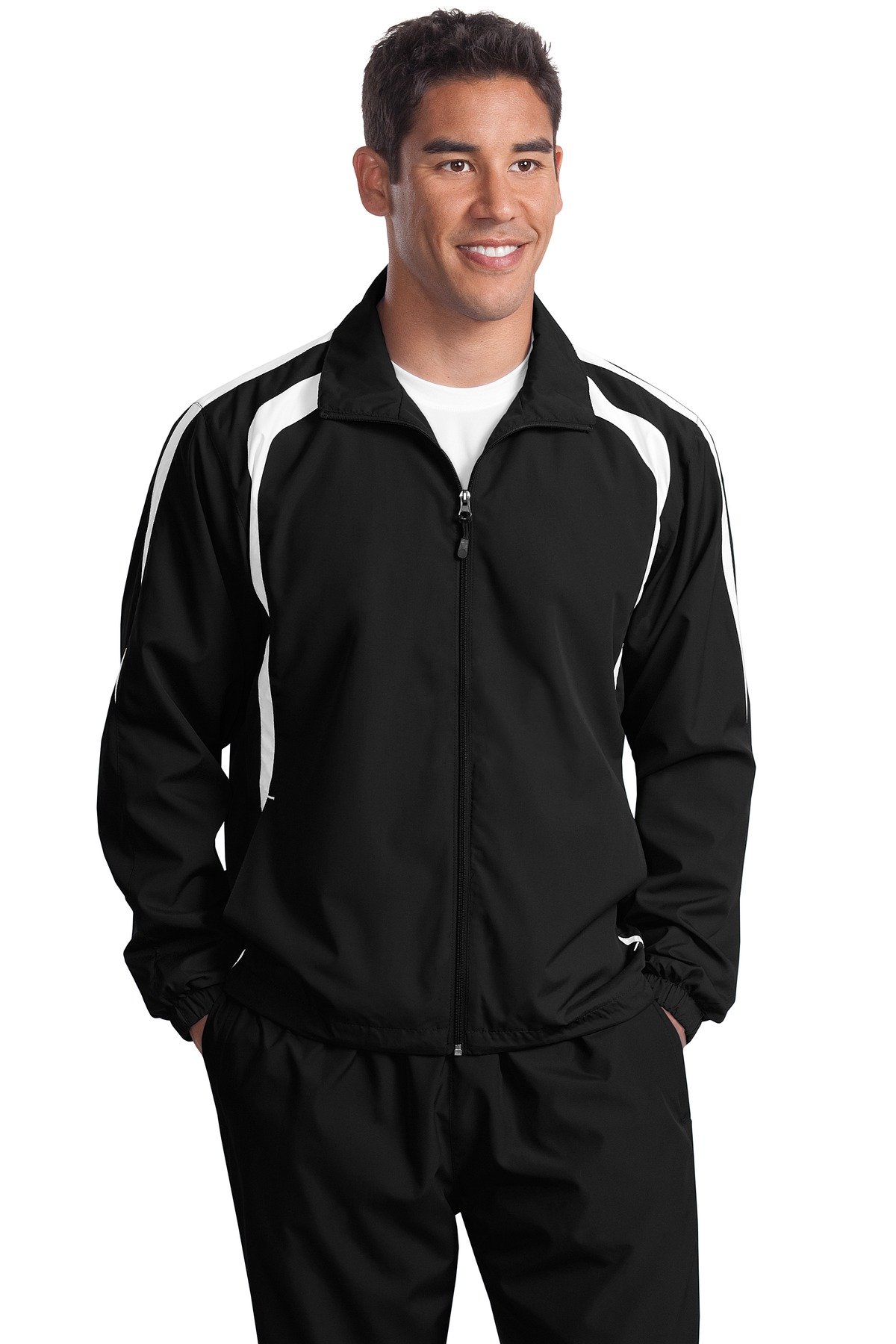 SPORT-TEK Men's Tall Colorblock Raglan Jacket - Lightweight Athletic Pullover for Running, Hiking & Outdoor Activities - Breathable Performance Wear for Active Lifestyles