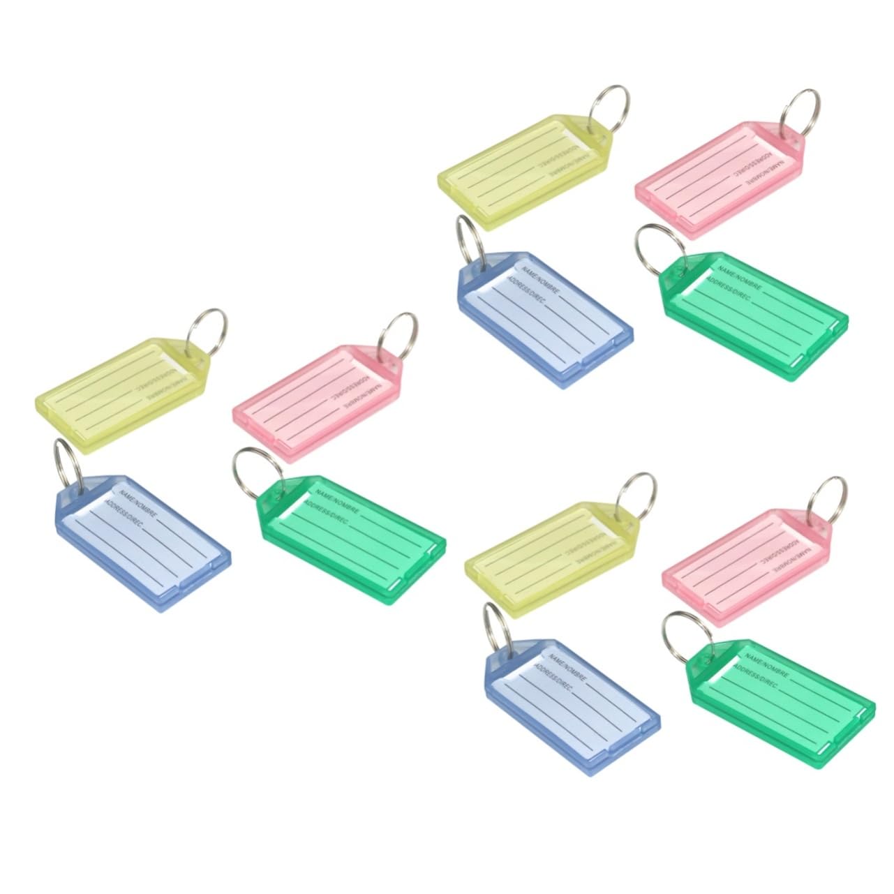 PACKOVE 120 pcs Durable Luggage ID Tags with Key Rings - Waterproof Travel Suitcase Labels for Easy Identification - Perfect for Airports, Hotels & Cruise Vacations