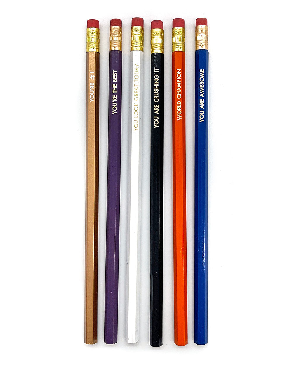 Positive Pencils Set of 6 - Motivational Writing & Drawing Pencils for Students, Artists & Office Use - Perfect for School, Sketching & Daily Inspiration