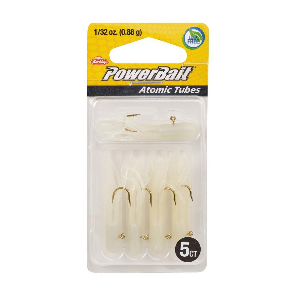 Berkley PowerBait Pre Rigged Atomic Tubes Fishing Lures - 5 Pack for Bass, Trout & Panfish - Perfect for Freshwater & Saltwater Fishing