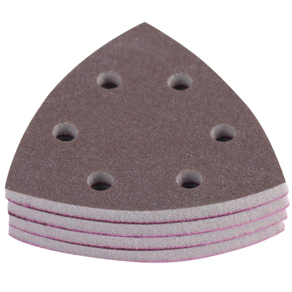Thincol 4Pcs Triangle Sponge Sandpaper 300-400 Grit, 5mm Thick with 6 Holes - Power Tool Accessory for Polishing Phone Cases, Paint Surfaces & DIY Projects - Perfect for Auto Body Repair, Woodworking & Craft Sanding