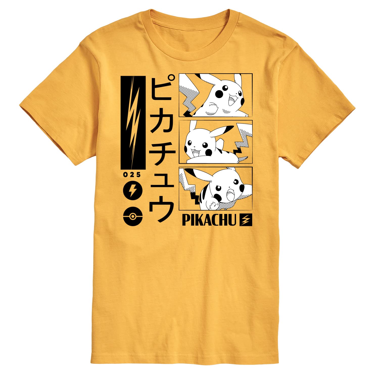 Pokémon Pikachu Manga Panels Graphic T-Shirt for Men - Short Sleeve Cotton Tee - Casual Wear & Anime Fan Gift