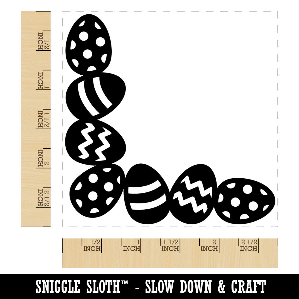 Easter Egg Corner Border Square Rubber Stamp for DIY Scrapbooking, Card Making & Crafting - 2.75 Inch Large Stamp - Perfect for Easter Decorations, Greeting Cards & Holiday Projects