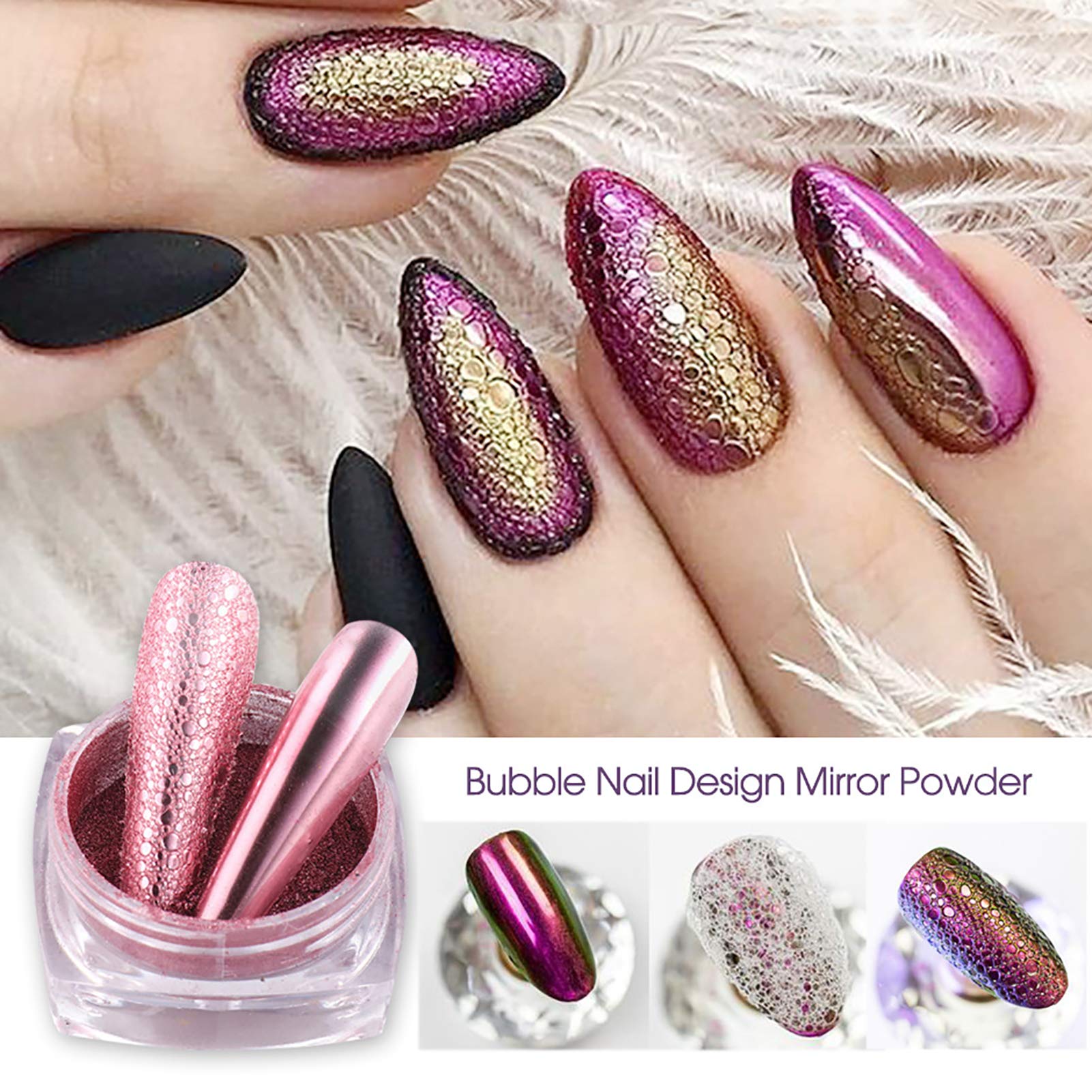 Metallic Mirror Effect Glitter Nail Powder - Brussel 1 Box Nail Art Manicure Dipping Powder for Gel Polish & Makeup | Perfect for Salon, Home Nail Designs & Party Glam Looks