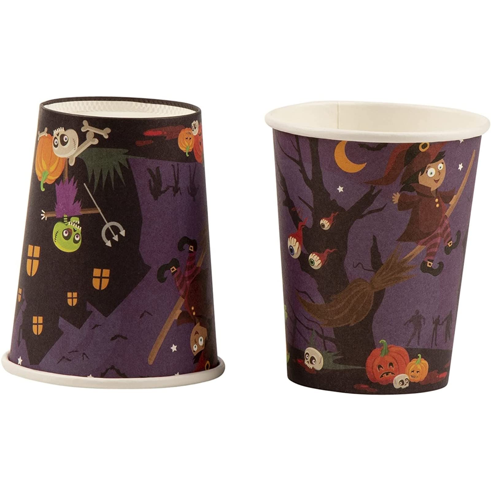 BLUE PANDA Halloween Party Supplies Set - 144 Piece Spooky Party Bundle with Plates, Napkins, Cups & Cutlery for 24 Guests - Perfect for Halloween Decorations, Themed Parties & Trick-or-Treat Gatherings