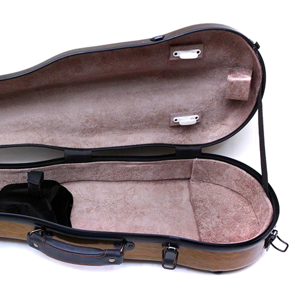Premium 4/4 Full Size Carbon Fiber Violin Case - Durable Hard Shell Travel Case with Shoulder Straps & Cello-Style Design (Bronze) | Perfect for Professional Musicians, Air Travel & Outdoor Performances