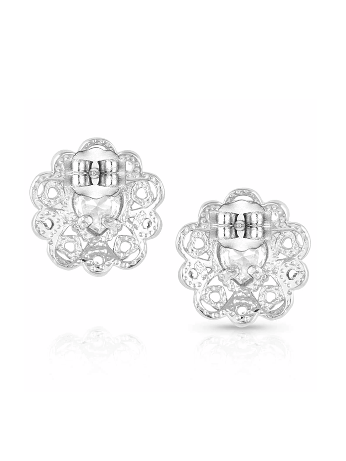 Montana Silversmiths ER5357 Women's Hidden Hearts Crystal Post Earrings - Sterling Silver Elegance for Everyday Wear & Special Occasions