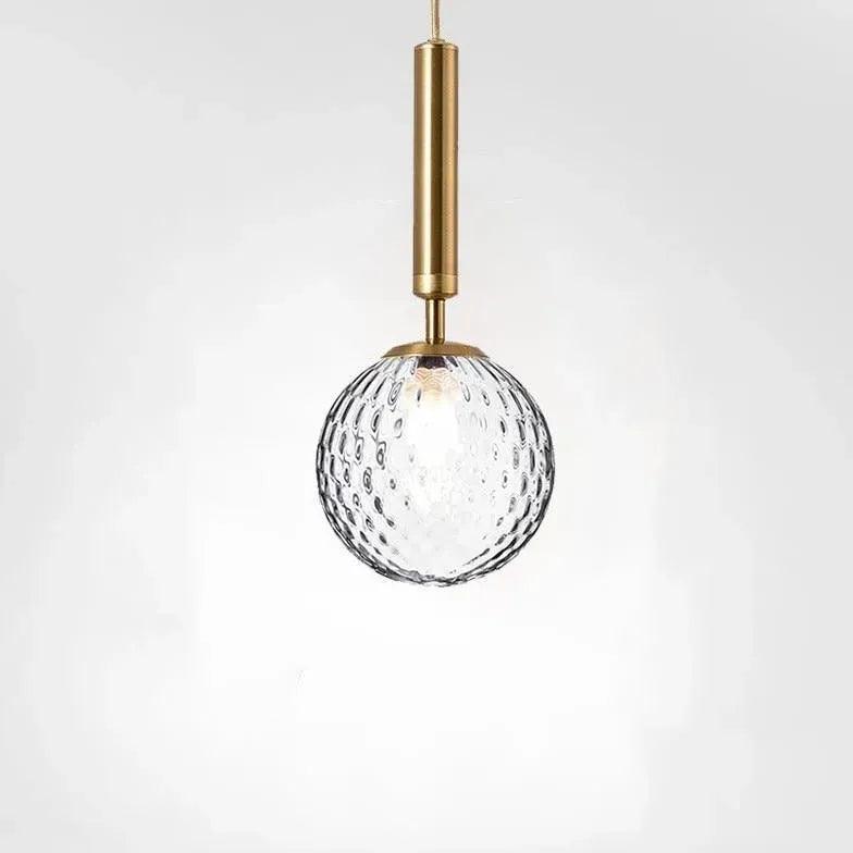 Modern Single Head Glass Ball Pendant Light - Minimalist Ceiling Fixture for Kitchen Island, Dining Room, Bedroom & Living Room Lighting