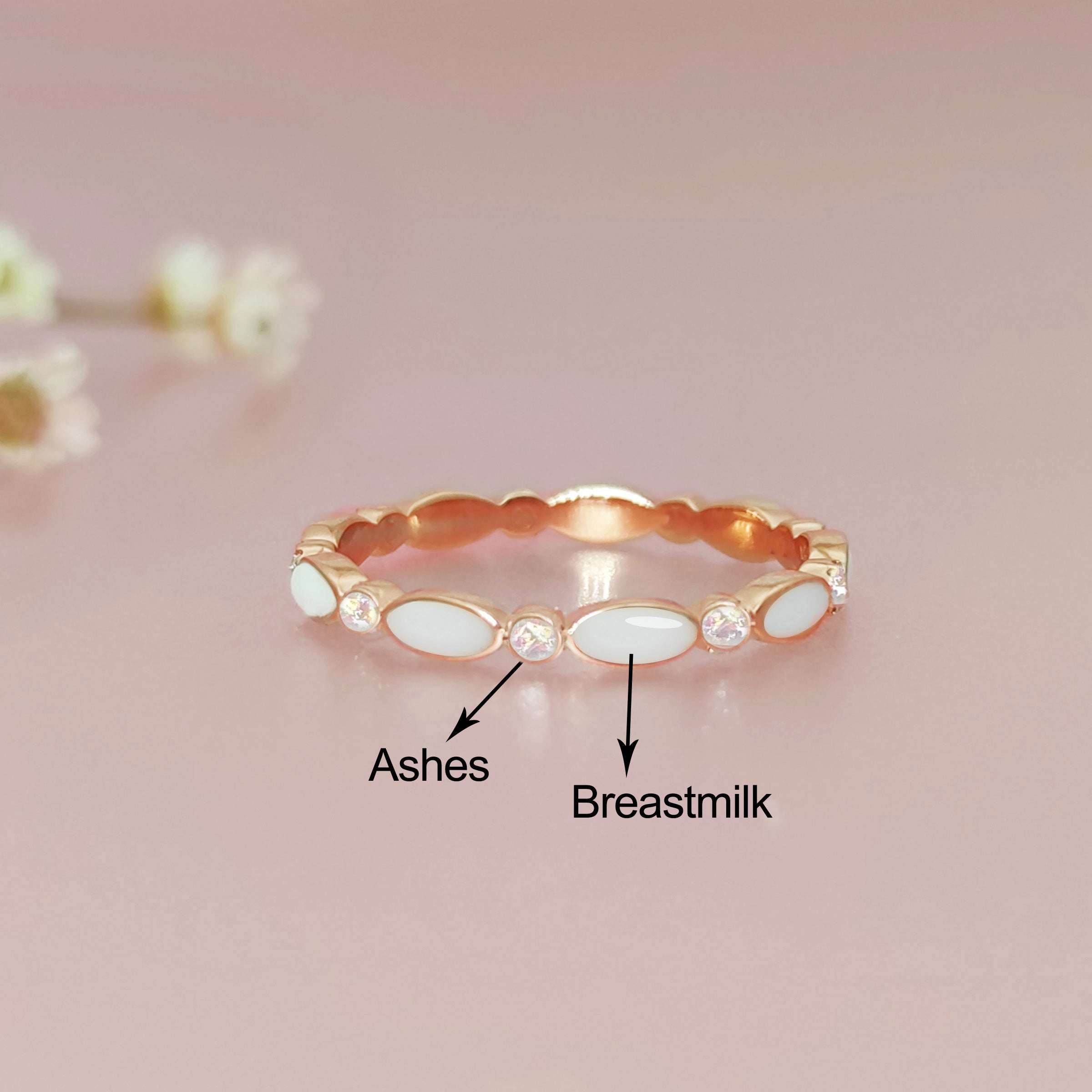 Multi Marquise Stackable Breast Milk & Ashes Ring - Elegant Memorial Jewelry for Mothers | Perfect for Remembrance, Gifts & Special Occasions
