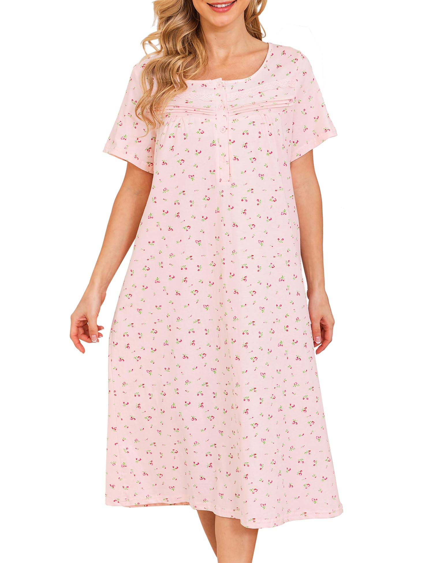 Soft 100% Cotton Nightgowns for Women - Comfy Sleepwear with Short/Long Sleeve Options (Sizes S-3XL) | Perfect for Relaxing at Home, Lounging & Sleeping