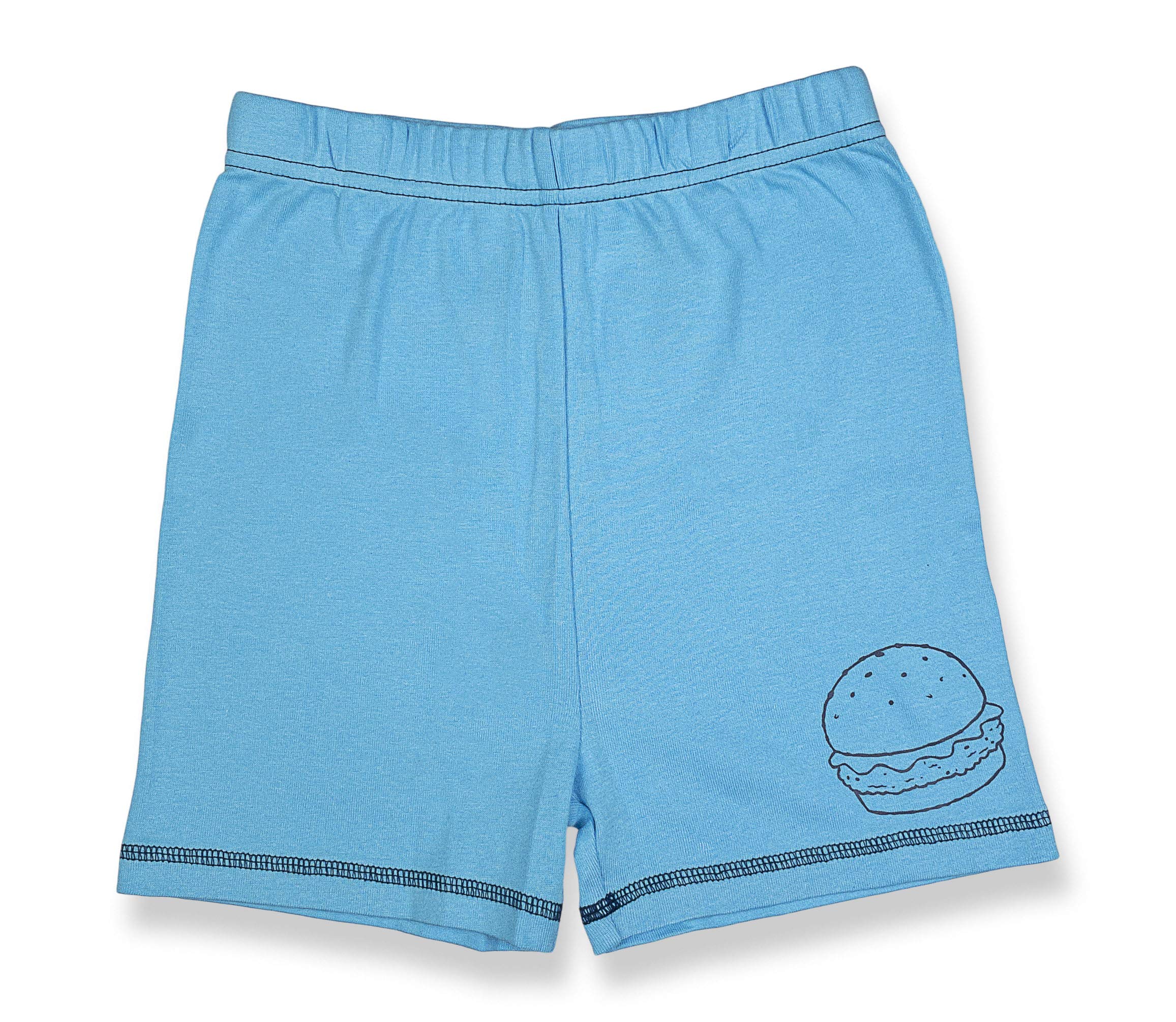 SpongeBob SquarePants Boys' 2-Piece Outfit - 100% Cotton Short Sleeve T-Shirt & Matching Shorts Set - Size 6 - Blue Cartoon Character Clothing - Perfect for Playtime, Birthday Parties & Casual Wear