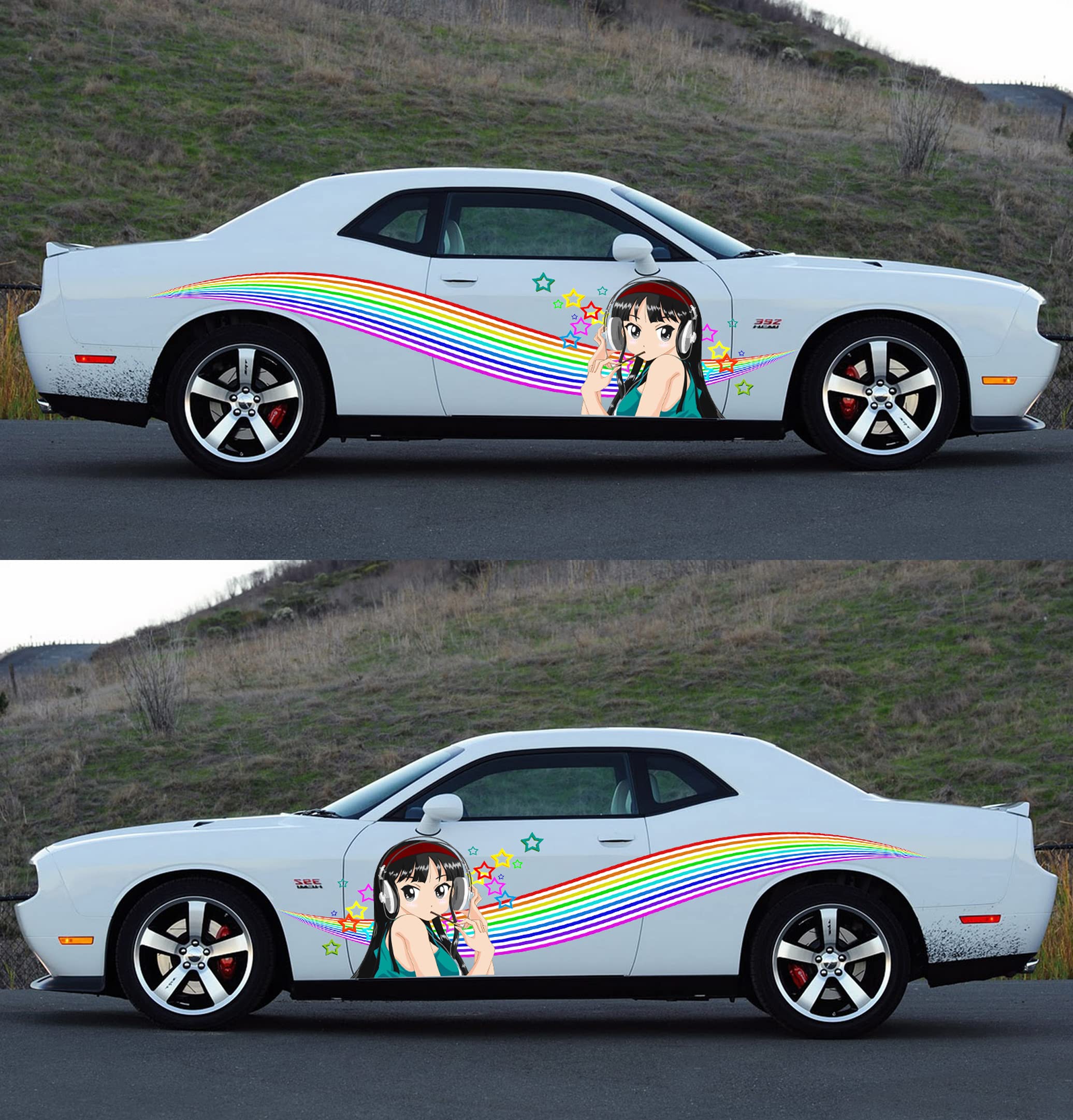 Anime Girl Car Stickers - Large 26x90 One Piece Manga Decals for Cars, Sexy Anime Girl Decals for Men - Waterproof Vinyl Vehicle Decoration for Windows, Laptops, Motorcycles (Multi Style ZYO_5)
