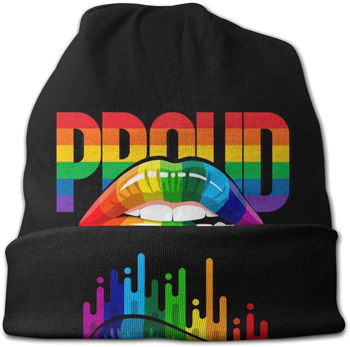Rainbow Pride Beanie Hat for Women & Men - Unisex Gay LGBTQ Skull Cap - Warm Winter Knit Hat for Daily Wear, Festivals & Pride Events
