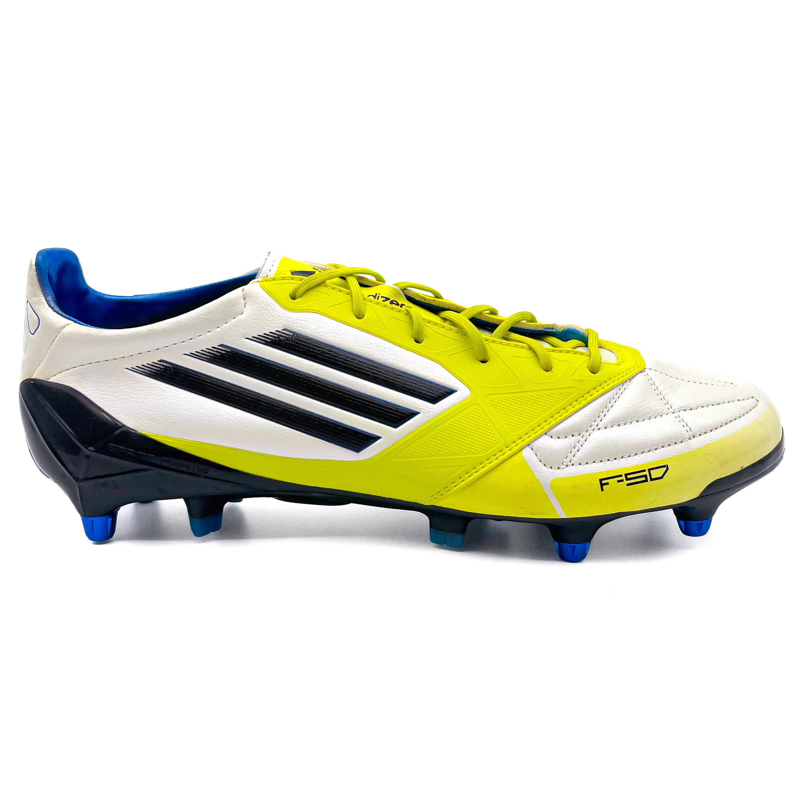 Adidas F50 Adizero SG Soccer Cleats - White & Lime - Lightweight Football Boots for Firm Ground - Perfect for Professional Matches & Training Sessions