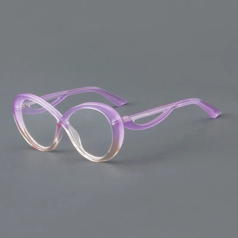 CCspace Unisex Full Rim Oval Cat Eye Acetate Eyeglasses Frame 30793 - Stylish Retro Glasses for Men & Women, Perfect for Office, Reading & Fashion Accessories
