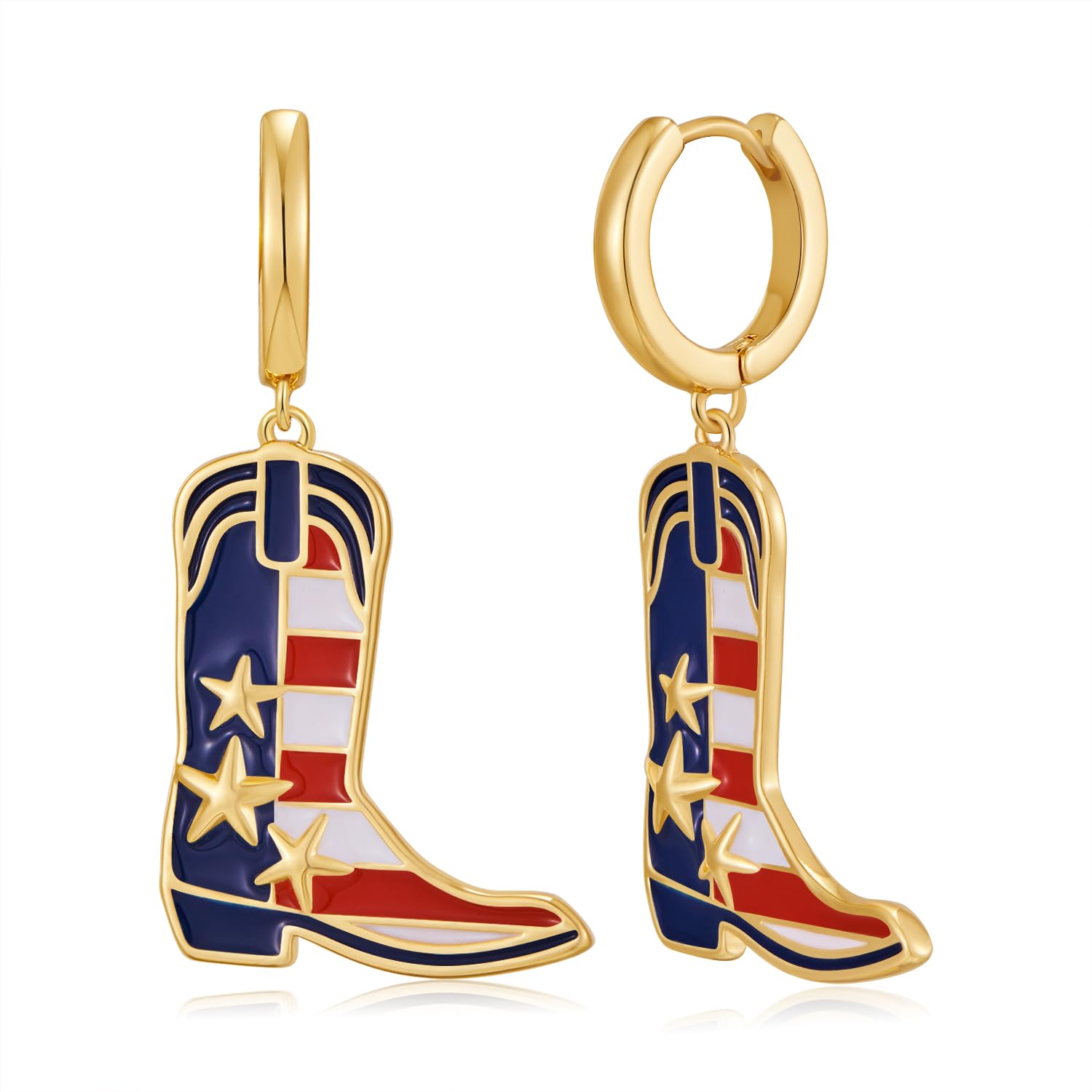 **4th of July Patriotic Earrings - Heart Flag Star Dangle Layered Lightweight Summer Jewelry for Women & Girls | Perfect for Independence Day Celebrations, BBQ Parties & Festive Outfits**