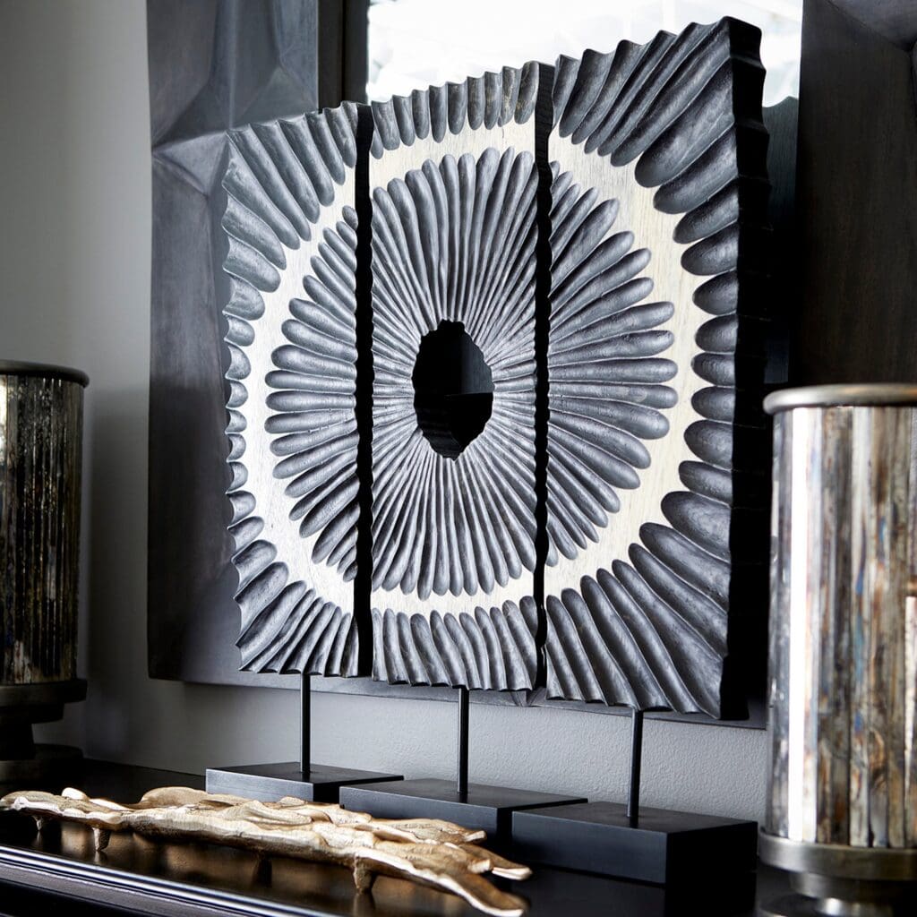 Cyan Design 10722 Ruffle Sculpture - Black Home Decor, Modern Abstract Art Statue for Living Room, Bedroom & Office Decoration