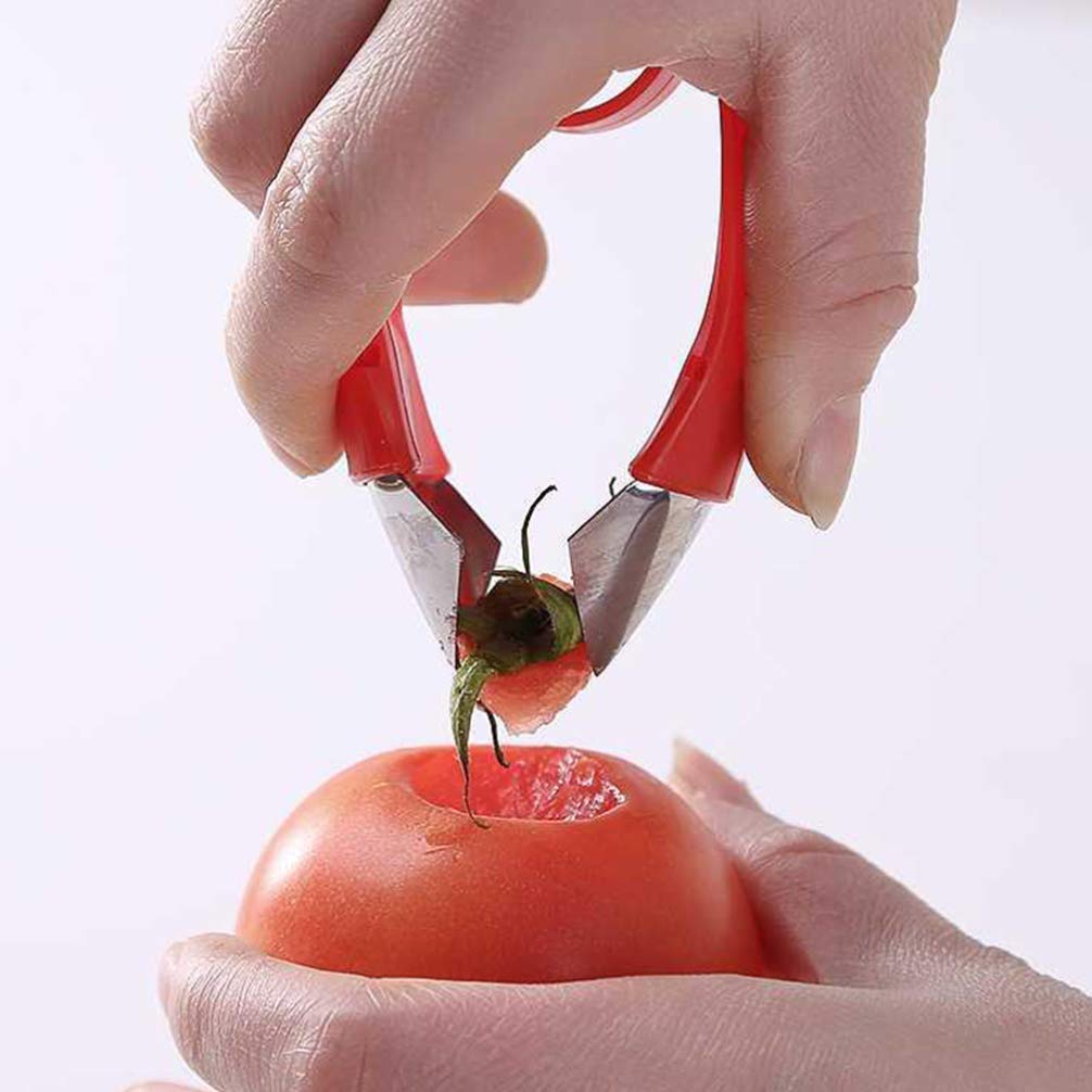 DOITOOL 2-Pack Stainless Steel Potato Peeler & Strawberry Huller - Kitchen Tool for Peeling Potatoes, Coring Fruits, Removing Stems - Lightweight & Durable for Cooking, Baking, Salad Prep (Red)